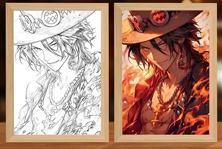 One Piece Portgas D. Ace Light Frame