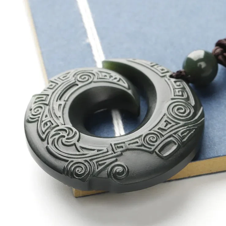 Hetian jade sapphire pendant