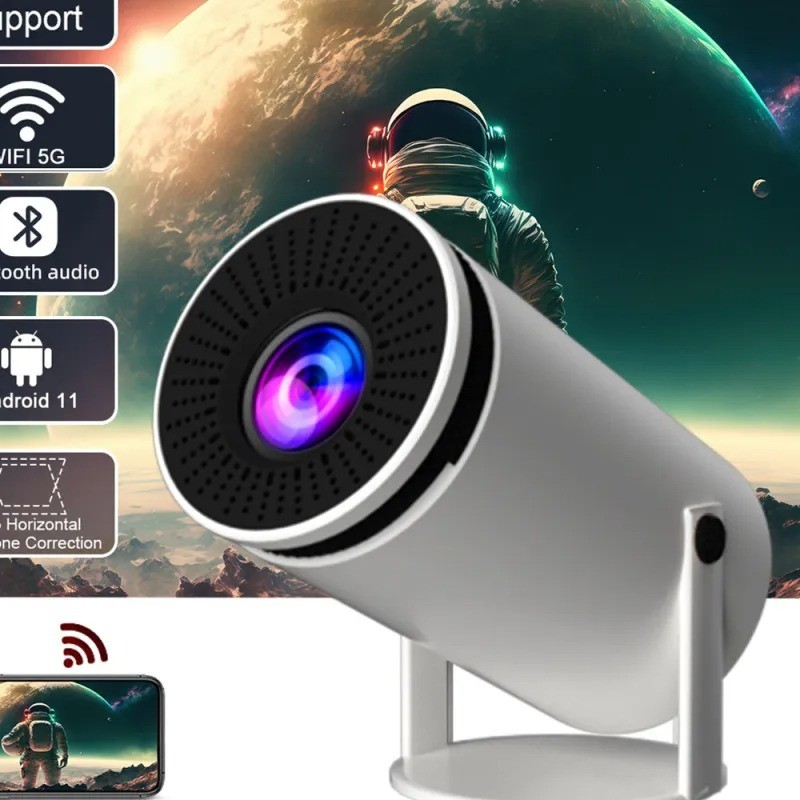 HY300 Smart Projector with AnzhuoHD Projection Screen