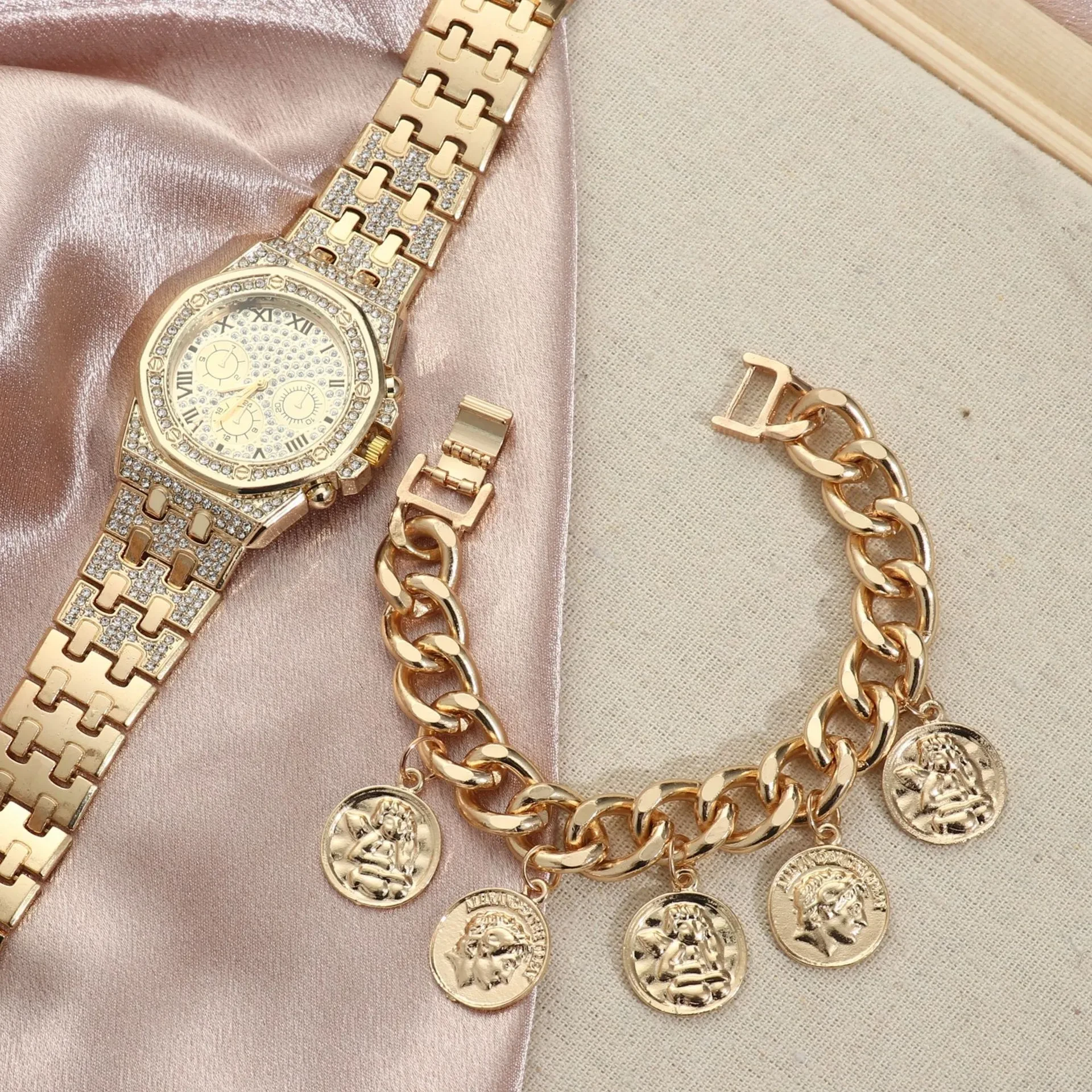 Diamond Large Dial Quartz Watch