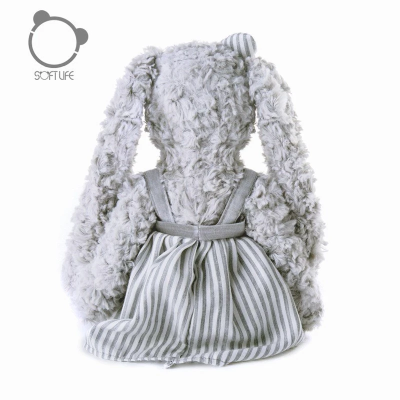 Stripe Dress Bunny | Baby Bunny Stuffed | Plush Doll Premium