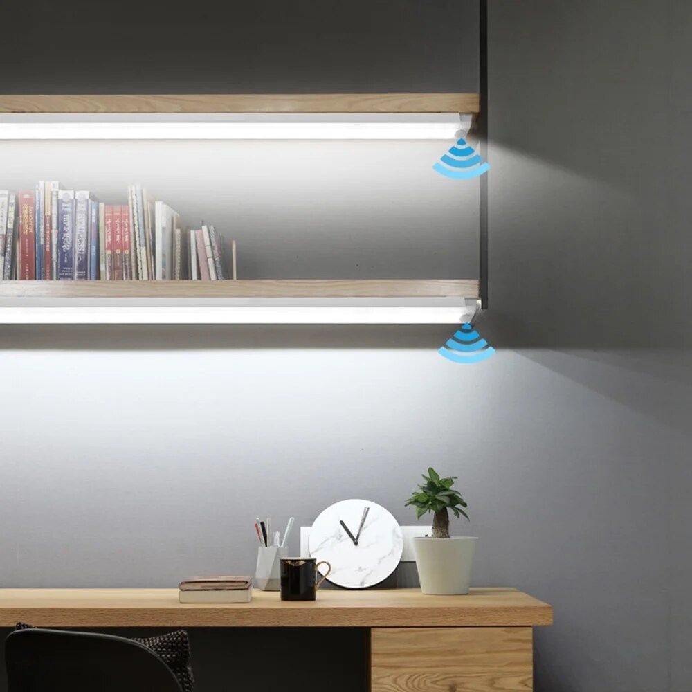 LED Motion Sensor Bar Light  Type-C Rechargeable, Dimmable Night Light with Motion Detection
