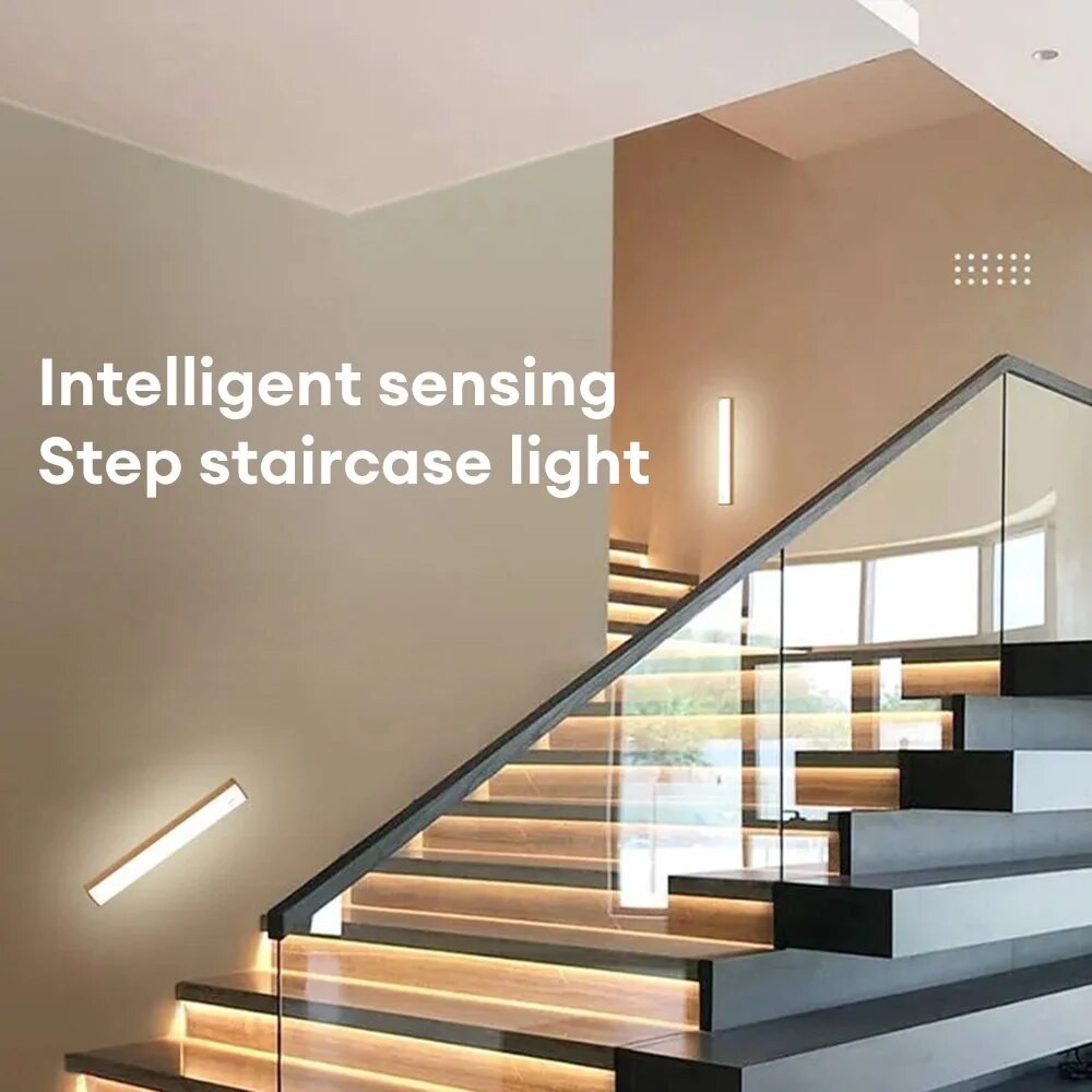 LED Motion Sensor Bar Light Type-C Rechargeable, Dimmable Night Light with Motion Detection