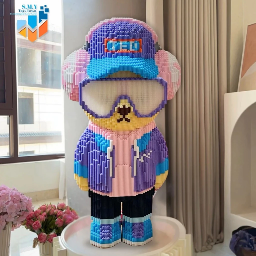 SMY Toystown Nano Blocks Teddy Bear Ted Music 3D Model, Toys Block Stacking, DIY Construction Blocks, Animation Character Decoratio