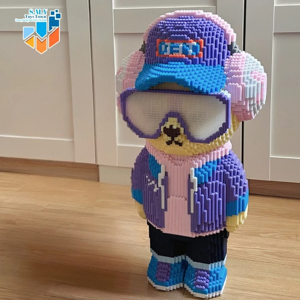 SMY Toystown Nano Blocks Teddy Bear Ted Music 3D Model, Toys Block Stacking, DIY Construction Blocks, Animation Character Decoration