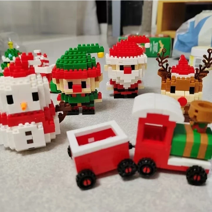Babee Toy Christmas Nano Block Christmas Toys Stacking Building Block Block Snowman Bricks Educated Gift