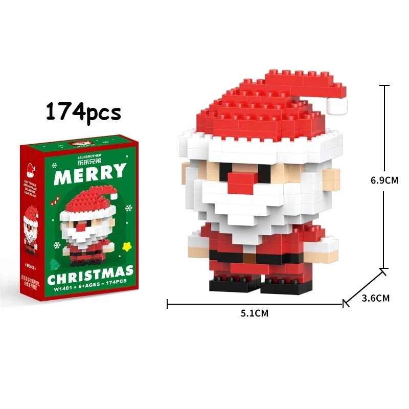 Babee Toy Christmas Nano Block Christmas Toys Stacking Building Block Block Snowman Bricks Educated Gift
