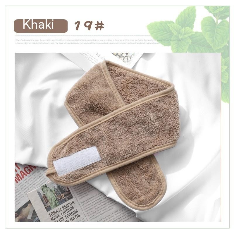 Solid Color Coral Velvet Velcro Makeup Hair Band