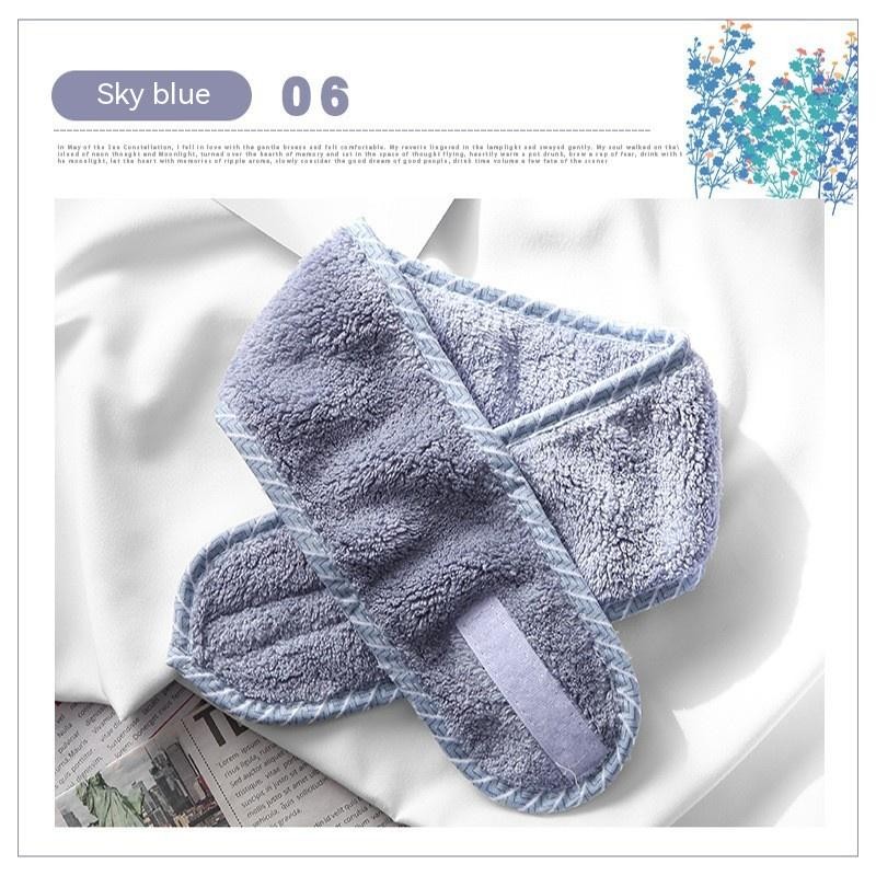 Solid Color Coral Velvet Velcro Makeup Hair Band