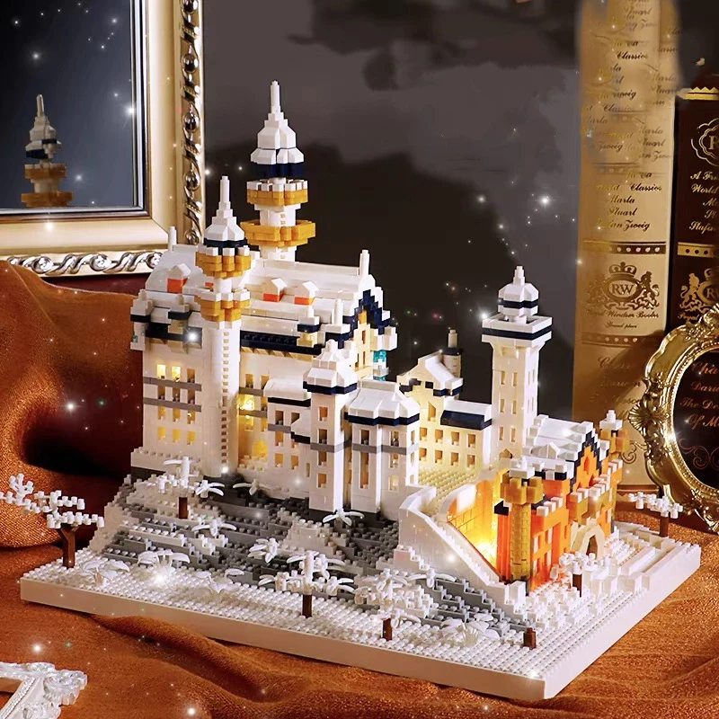 Nano Block Toy Castle Gift Princess Palace Block Building Swan Lake Toy Stacking Dream Castle