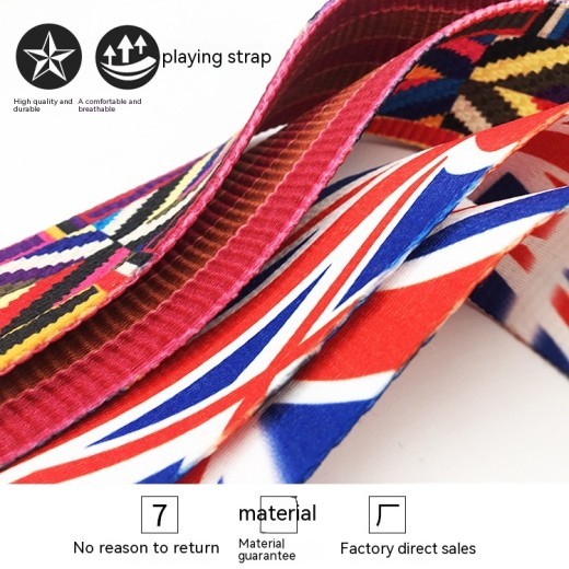 Guitar Accessories Acoustic Wooden Guitar Strap Electric Guitar Bass Shoulder Strap Printed Strap