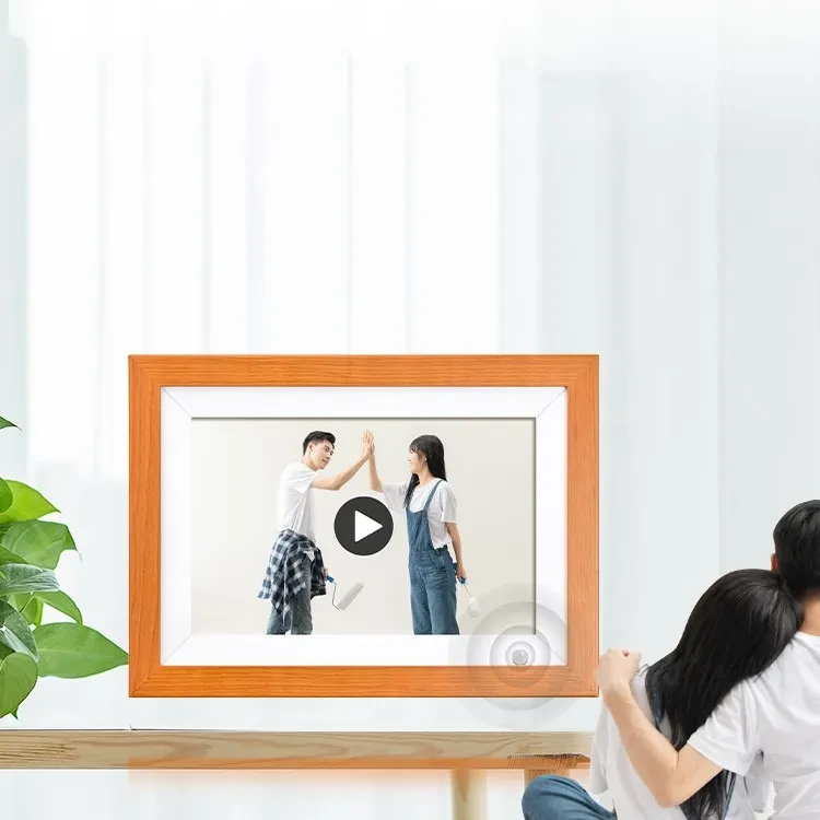 10-inch Wooden Cloud Photo Frame Digital Electronic Album