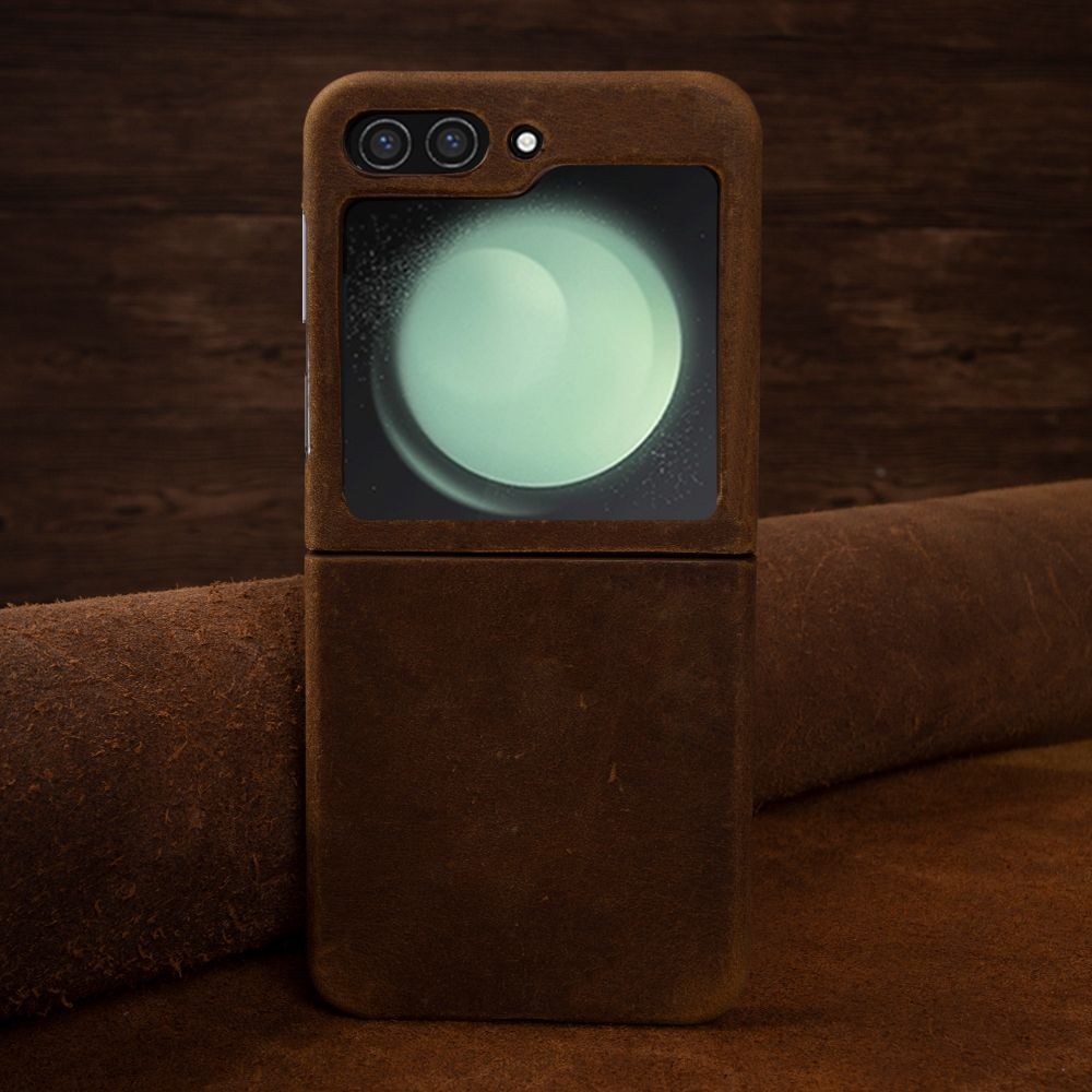 Hand Made Genuine Leather Case for Samsung Galaxy Z Flip Series