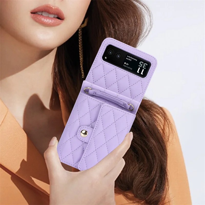 PU Leather Crossbody Lanyard Case for Motorola Razr 40 / Razr 40 Ultra