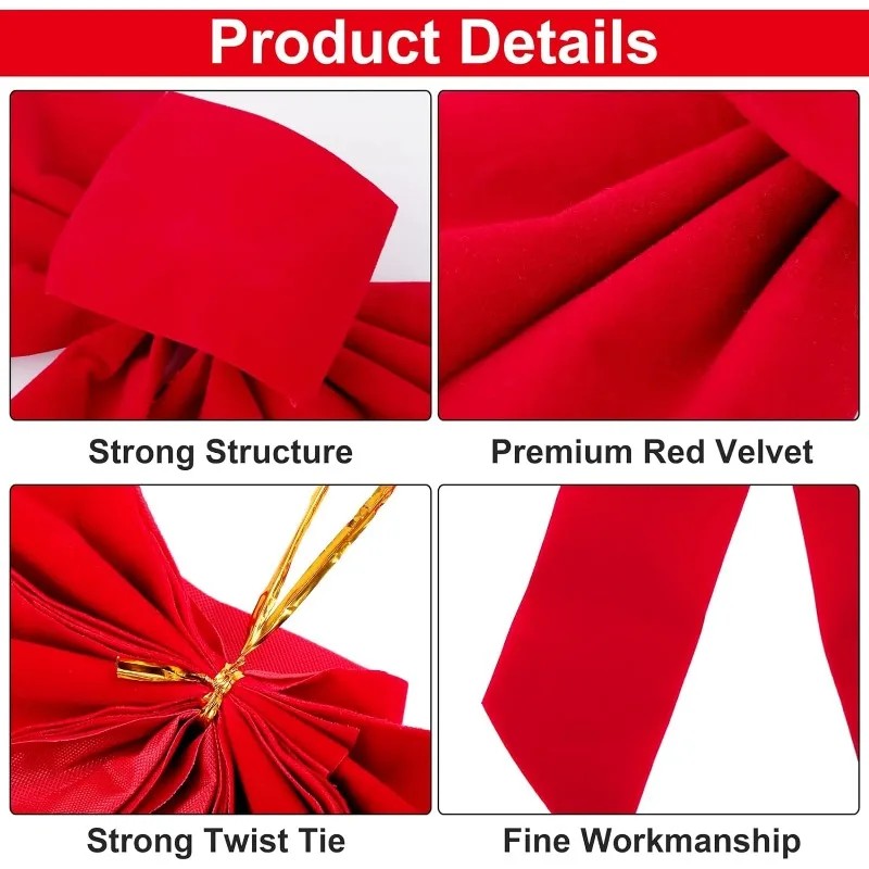 Big Bowknot Red Ribbon Christmas Tree Topper