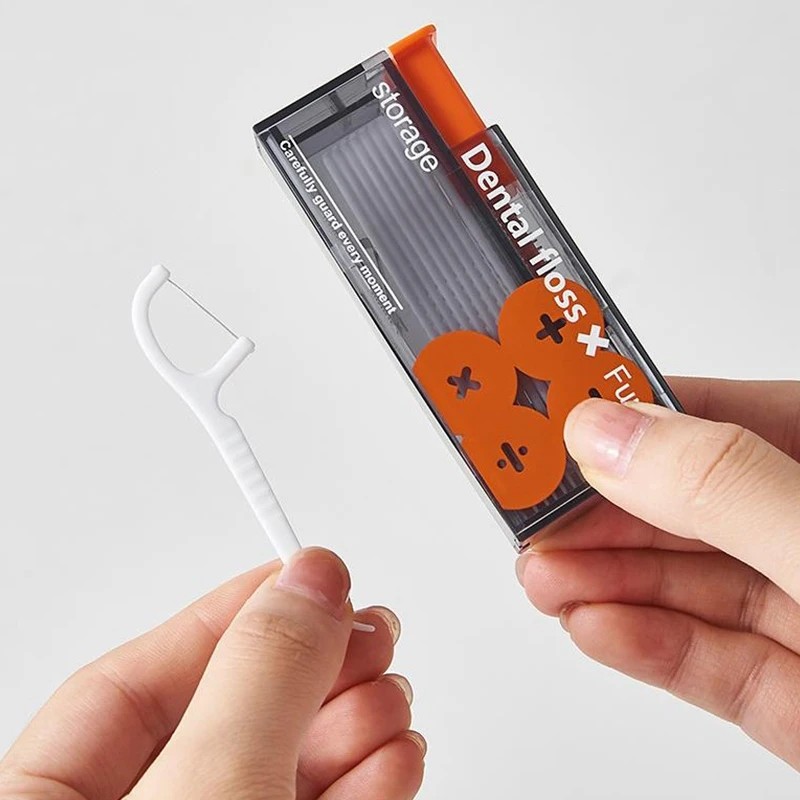 Portable Floss Dispenser  Automatic Ejectable Floss Organizer with 10 Disposable Floss Sticks