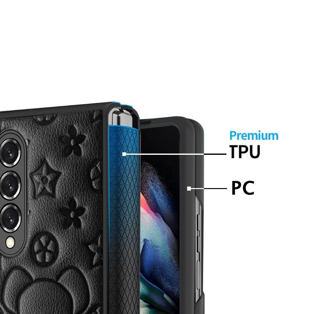 Bear Pattern Hinge Phone Case for Samsung Galaxy Z Fold Series