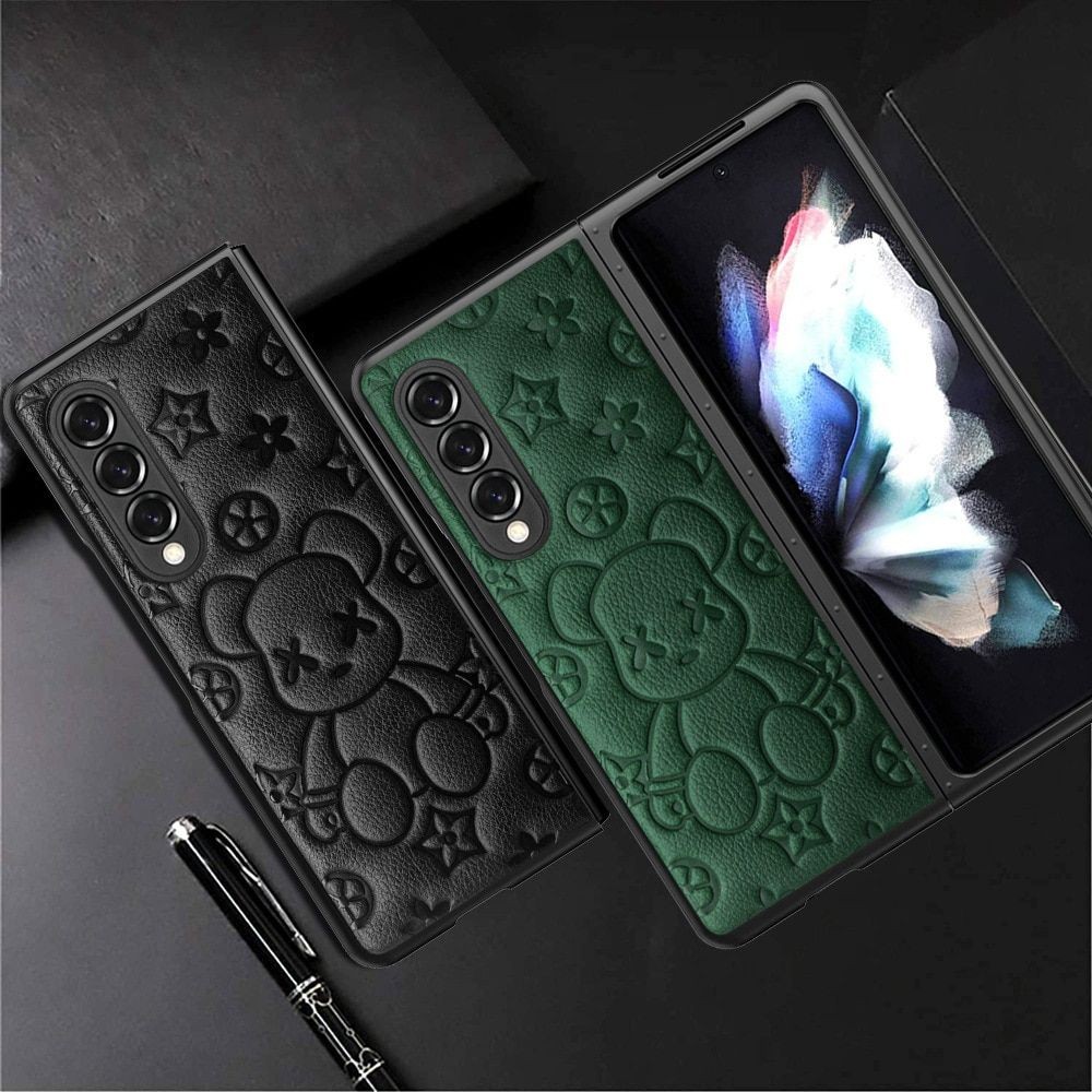 Bear Pattern Hinge Phone Case for Samsung Galaxy Z Fold Series