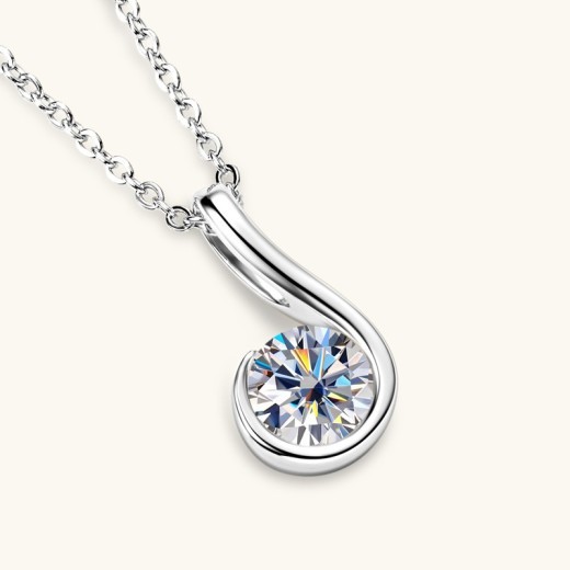 6-word Moissanite Necklace Women's High-grade All-match 925 Silver