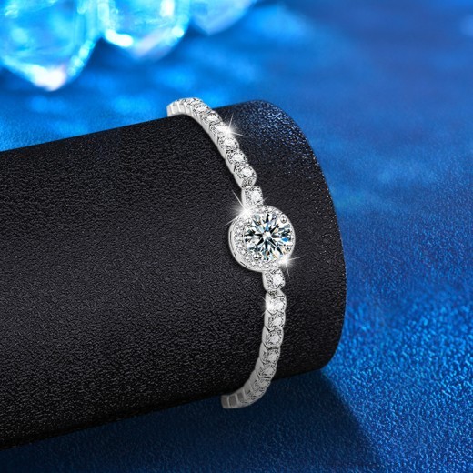 Sterling Silver Moissanite Starry Women's Bracelet