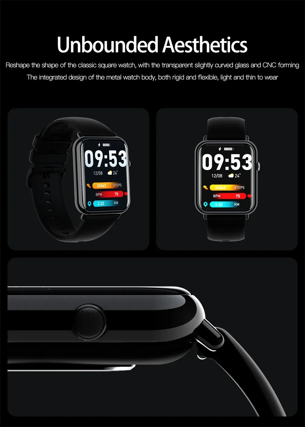 Zinc Alloy Smart waterproof watch