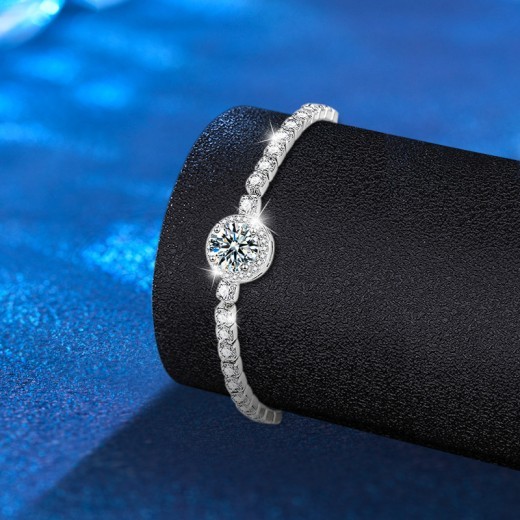 Female Starry Moissanite 925 Silver Bracelet