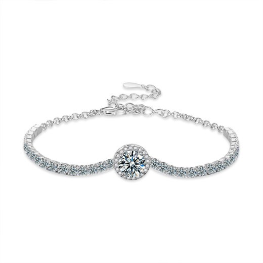 Female Starry Moissanite 925 Silver Bracelet