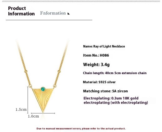 Simple Pendant Niche Design Necklace Electroplated 18K Gold Female