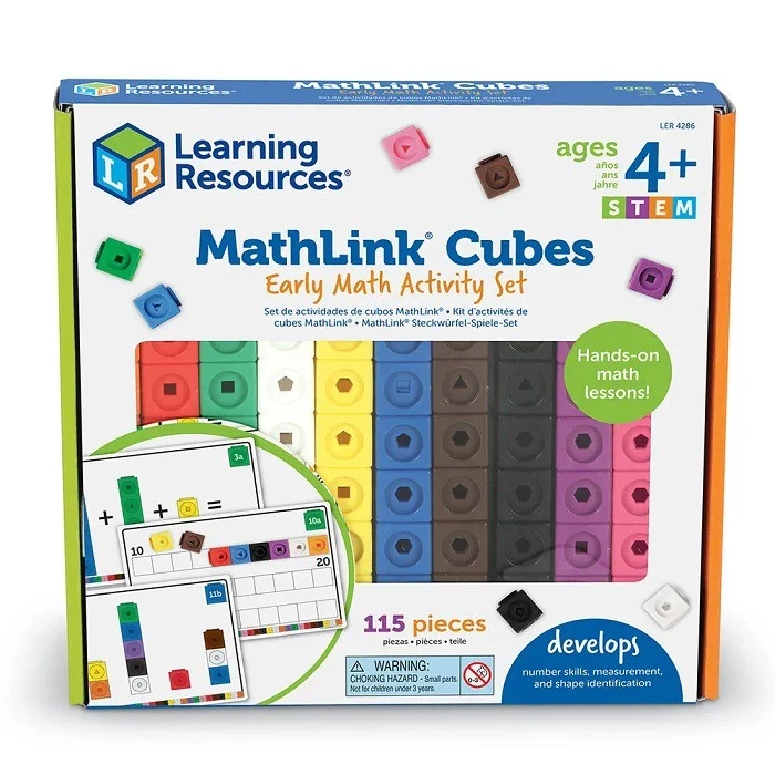 Learning Resources MathLink Cubes Early Math Activity Set Puzzle