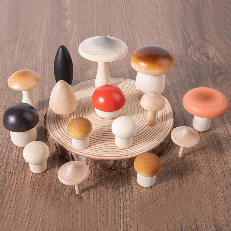 Wooden Simulation Forest Mushroom Children's Early Education Educational Toys