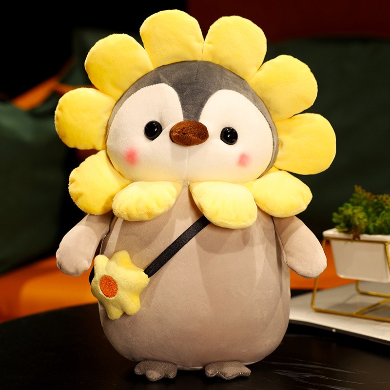 25cm Kawaii Penguin Plush Toys - Lovely Penguin Turn to Dinosaur Sunflower Dolls
