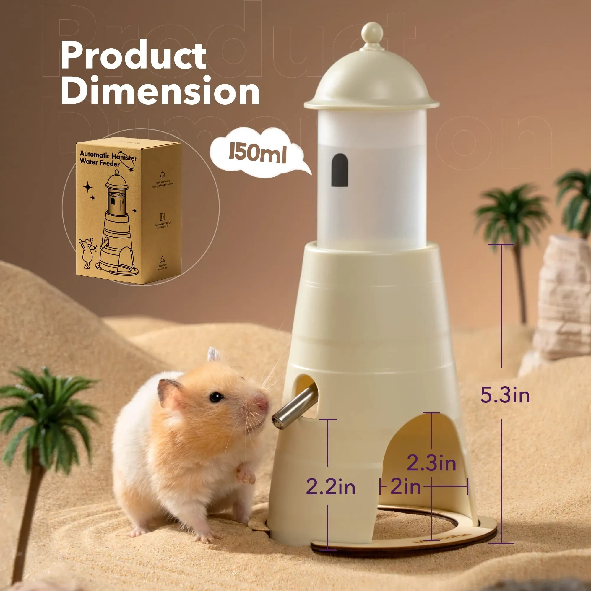 Water Bottle & Hideout for Hamsters
