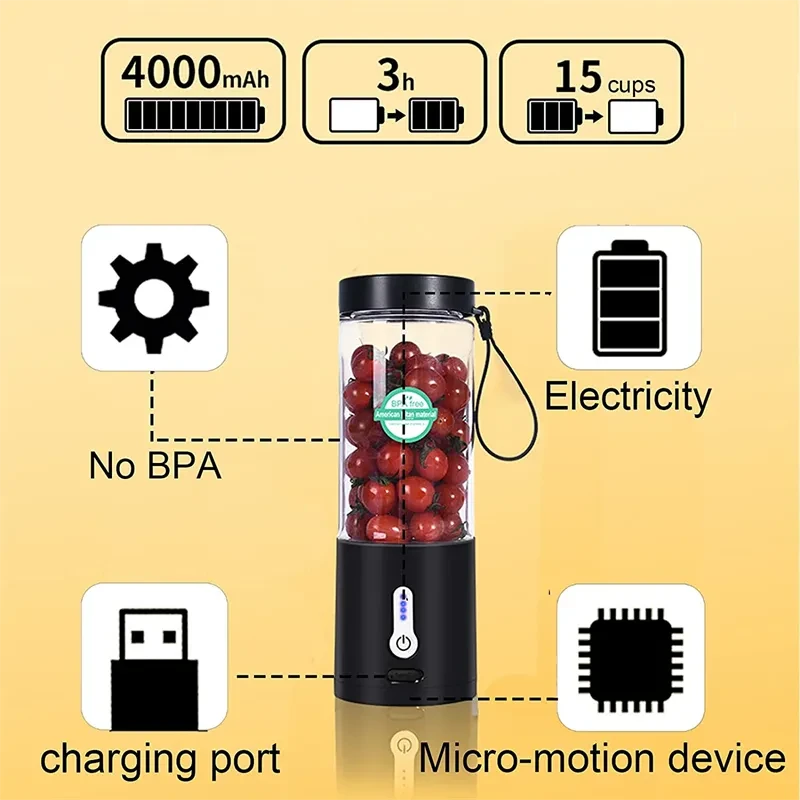 Portable Blender Hand Operated Juice Extractor