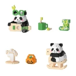 Nano Block Panda Jumbo Toy Beams Set Kids Character Panda Funny Gift Set And Display