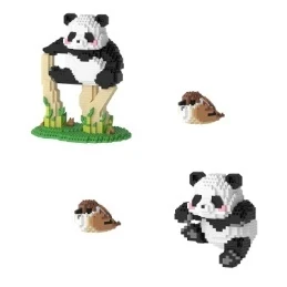 Nano Block Panda Jumbo Toy Beams Set Kids Character Panda Funny Gift Set And Display