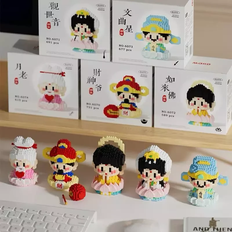 Nano Block Dewa Rezeki Guanyin Budha Smile God Satra Dewa Jodoh Set Gifts and Displays