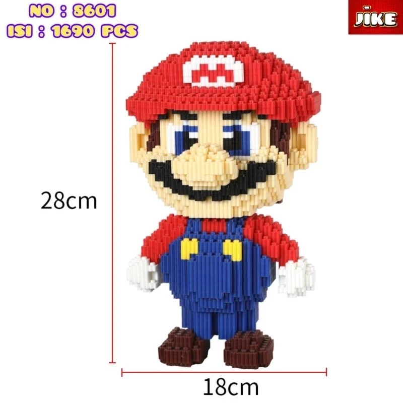 Jike Nano Blocks Medium Super Mario Series 3D Model, Toy Block Stacking , DIY Construction Block