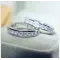 Fashion Platinum Platinum Couples Diamond Rings Square Diamonds Full Circle Diamond White Copper Ring