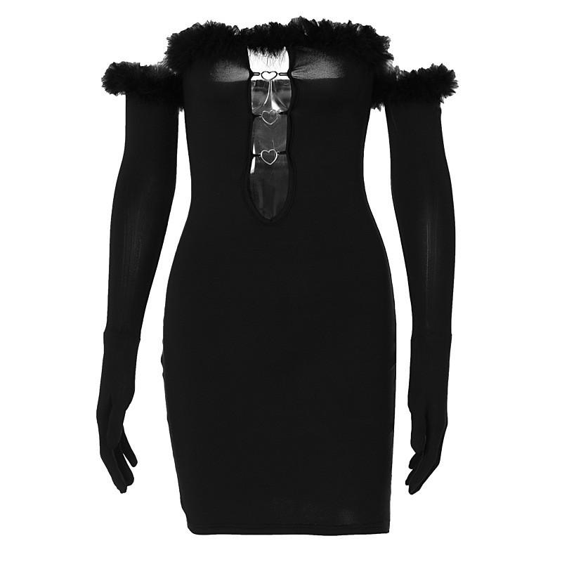 Elegant One-Line Neckline: Graceful Wrapped Breast Skirt