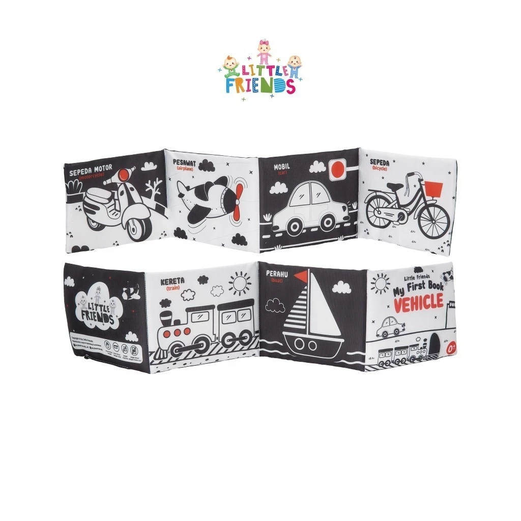 Big Monochrome Soft Book Little Friends Character Cloth Material