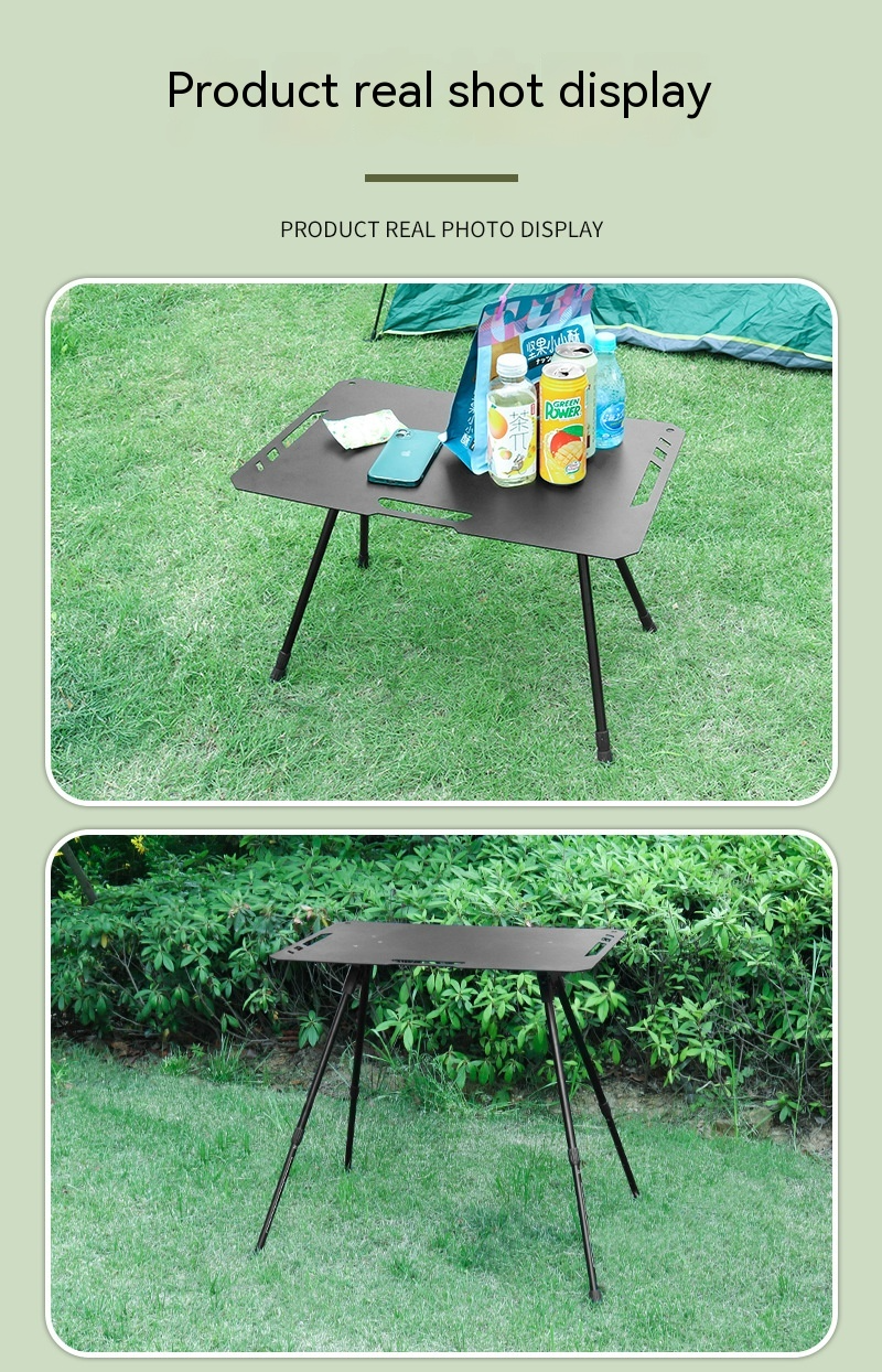Outdoor Camping Blackened Aluminum Plate Folding Table