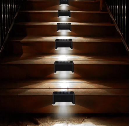 4 Solar LED Bright Deck Lights Outdoor Garden