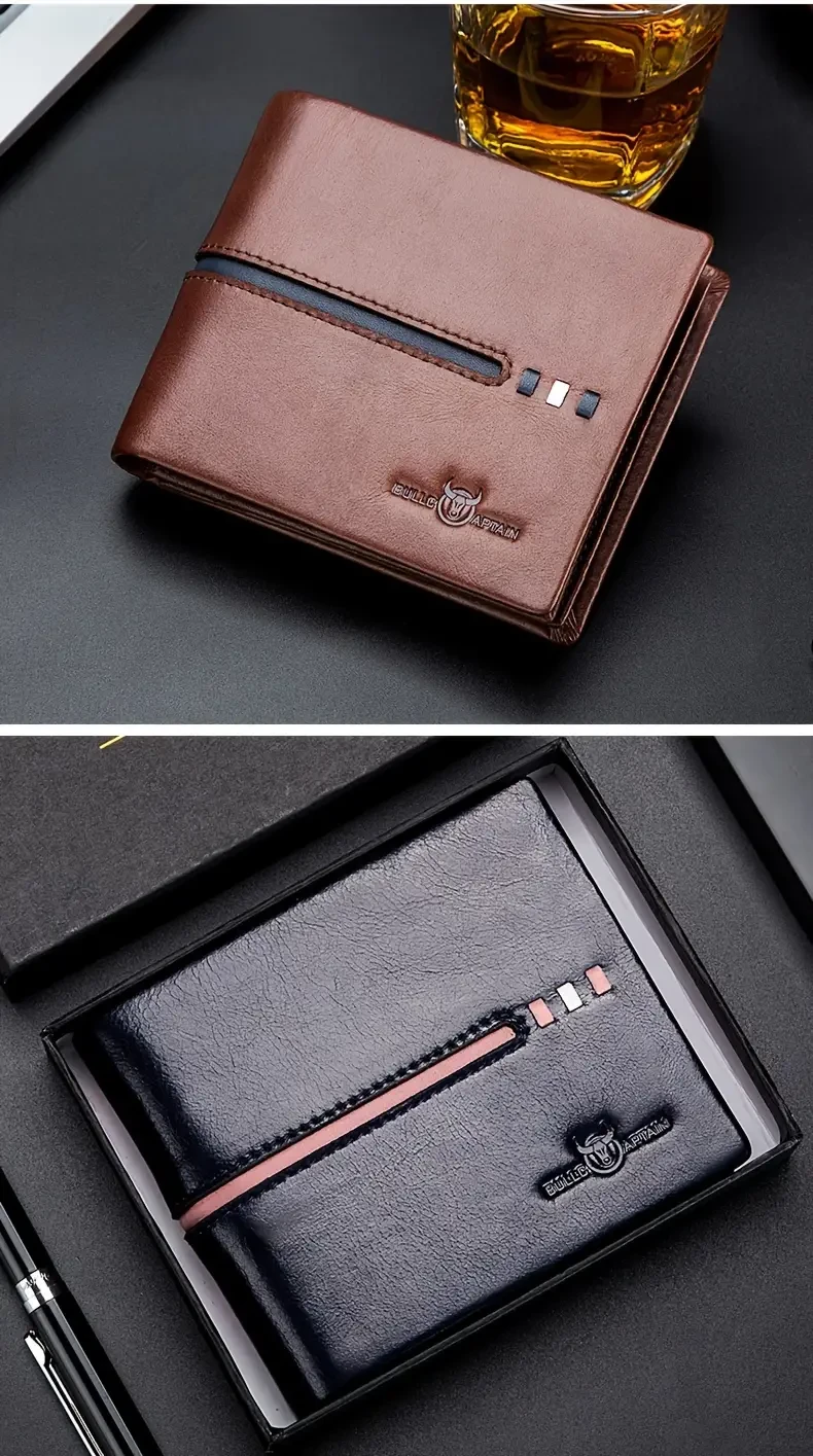 1pc Luxury Men's Top-Grain Cowhide Wallet - Spacious Multi Card Slots Large Capacity Card Bag - Durable and Stylish Accessory for Everyday Carry