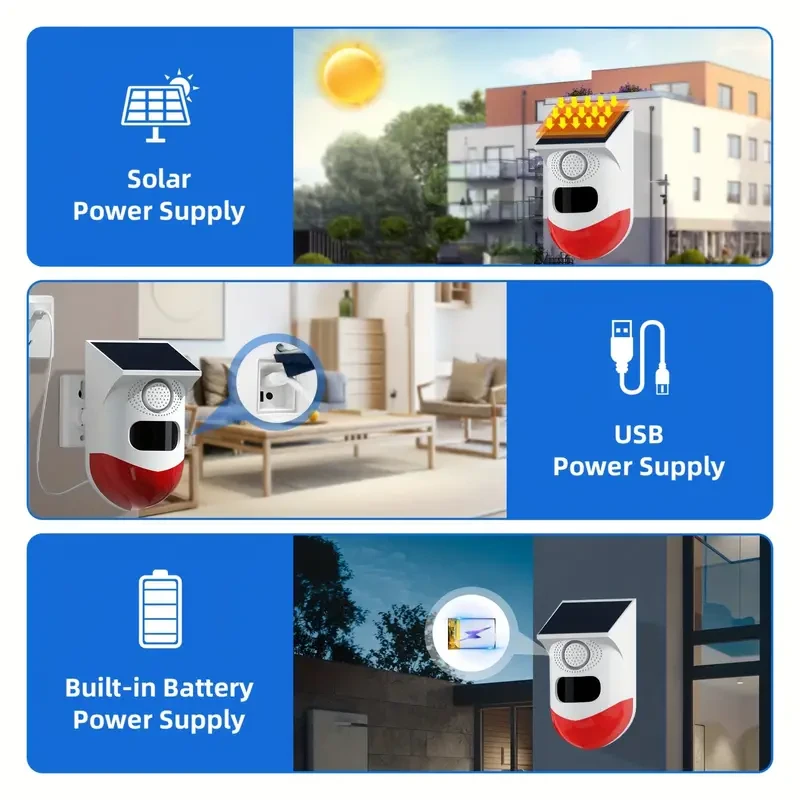 Solar Infrared Anti-Theft Alarm - Outdoor Human Body Sensor Alarm for Farm, Orchard, and Home Security
