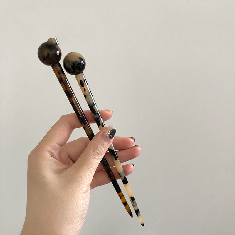Long Resin Ball Hair Pin
