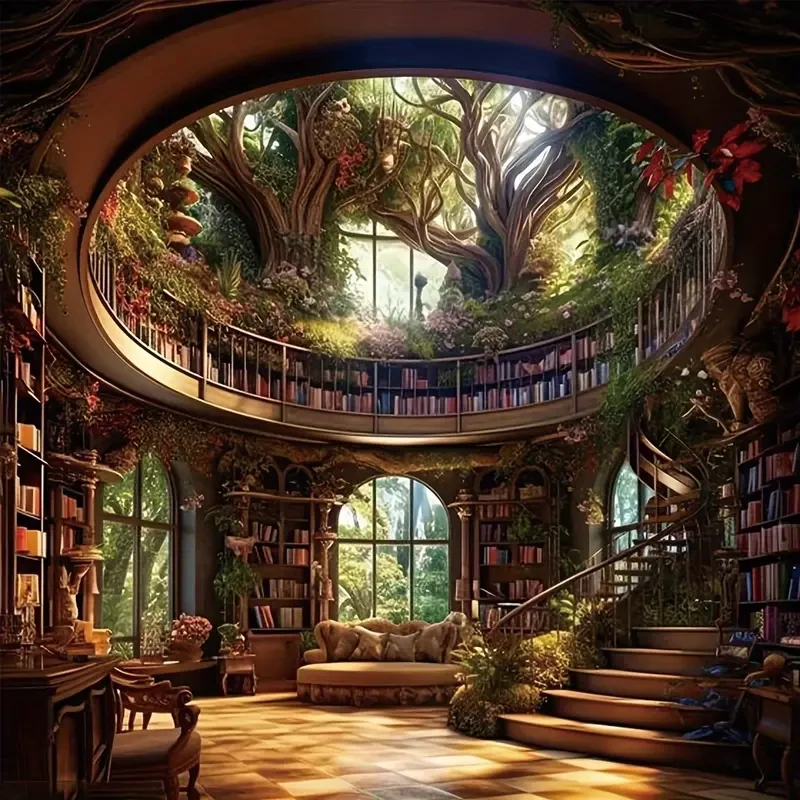 Enchanted Forest Library Diamond Painting Kit 40x40cm