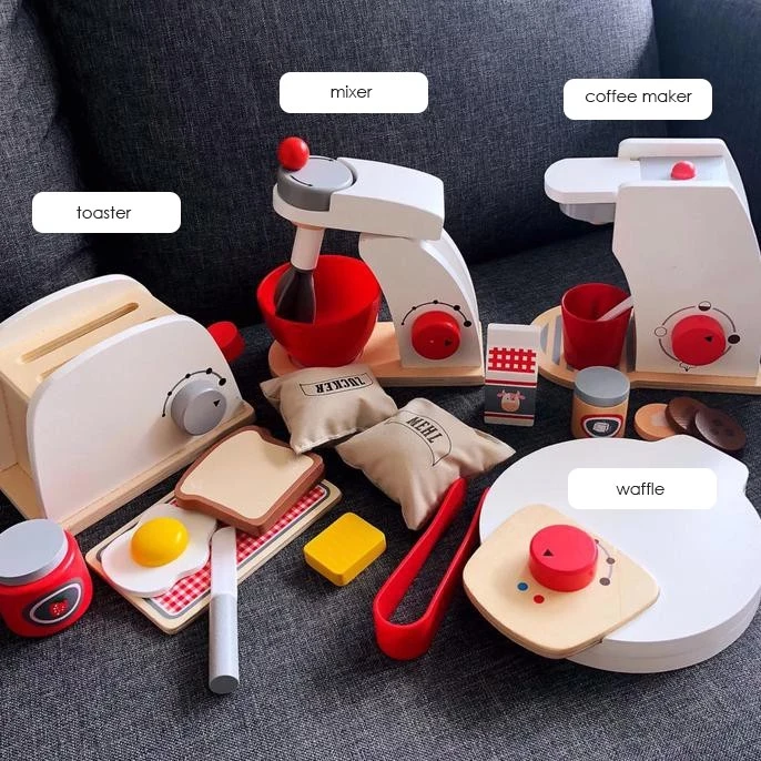 Edufuntoys - WOODEN KITCHEN TOYS toaster/ coffee/wood cooking hotpot/ wooden toys