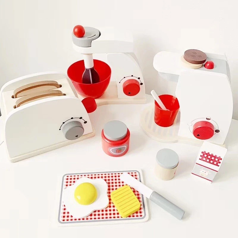 Edufuntoys - WOODEN KITCHEN TOYS toaster/ coffee/wood cooking hotpot/ wooden toys