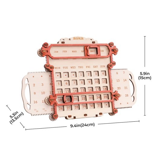 ROKR 3D Wooden Puzzle Penholder Calendar Best Gift For Teens Home Decorate