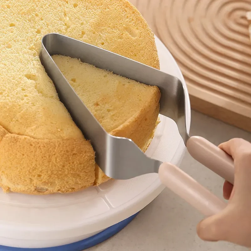 1pc Stainless Steel Cake Clip, Cake Slicer, Cake Clip, Slicer, Cake Cutting Special Baking Tool, Handicraft For Hotel Modern Minimalist Food Clip, Triangular Cake Transfer Baking Tool Eid Al-Adha Mubarak